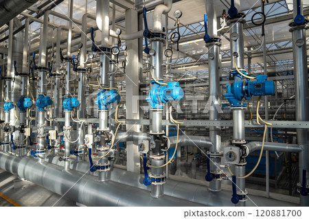 Heating and water supply system for hothouse. Pipes with manometer regulating temperature, pressure Heating and water supply system for hothouse. Pipes with manometer regulating temperature, pressure 120881700