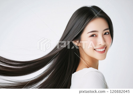 美麗的頭髮女人“AI生成圖像” 120882045