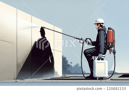 High pressure washer worker 120882133