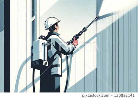 High pressure washer worker 120882141