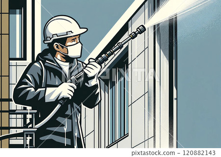 High pressure washer worker 120882143