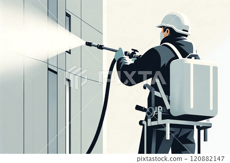 High pressure washer worker 120882147