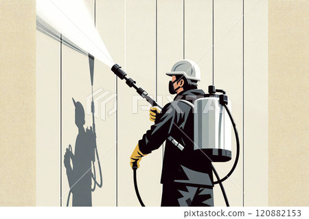 High pressure washer worker 120882153