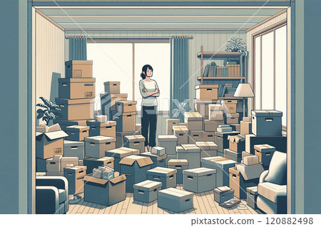 Sorting out belongings 120882498