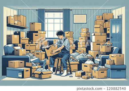 Sorting out belongings 120882540