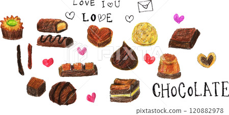 手繪巧克力插畫 120882978