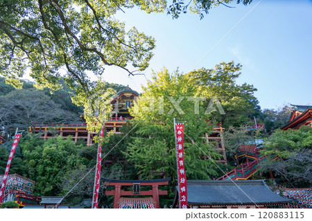 The main hall of Yutoku Inari Shrine, one of Japan's three major Inari shrines, Kashima City, Saga Prefecture 120883115