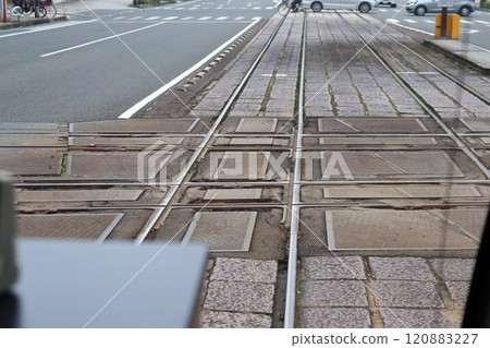 Diamond Crossing, a streetcar level crossing (Matsuyama City, Ehime Prefecture) Diamond Crossing, a streetcar level crossing (Matsuyama City, Ehime Prefecture) 120883227