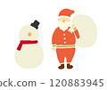 聖誕老人和一個雪人 120883945