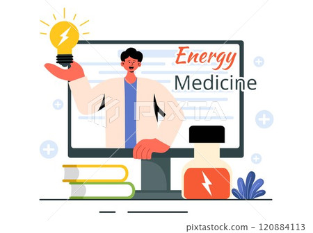 Energy Medicine Vector Illustration featuring Alternative Healing Practices to Help People Relax and Promote Wellness in a Flat Style Background Energy Medicine Vector Illustration featuring Alternative Healing Practices to Help People Relax and Promote Wellness in a Flat Style Background 120884113