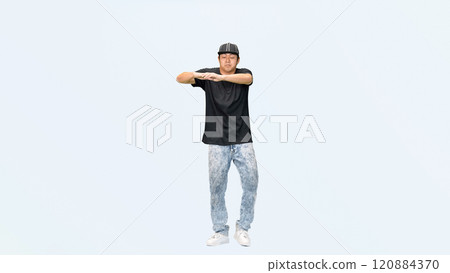 Full body photo of a male dancer dancing Full body photo of a male dancer dancing 120884370