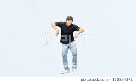 Full body photo of a male dancer dancing Full body photo of a male dancer dancing 120884371