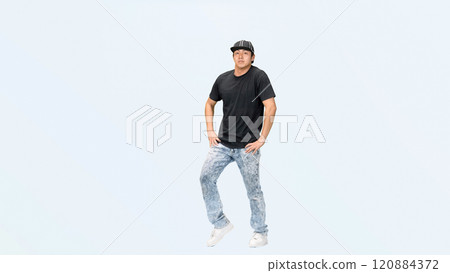 Full body photo of a male dancer dancing 120884372