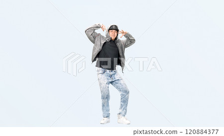 Full body photo of a male dancer dancing 120884377