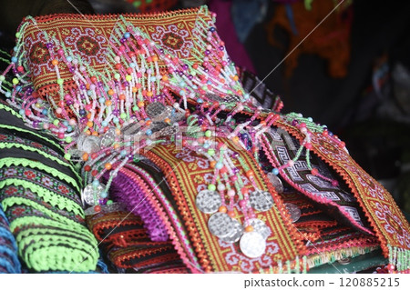 Traditional Hmong ethnic costume 120885215