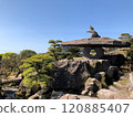 Lion-riding large stone lantern in Sengon-en 120885407