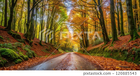 Autumn scenery on the Camino de Santiago Autumn scenery on the Camino de Santiago 120885543