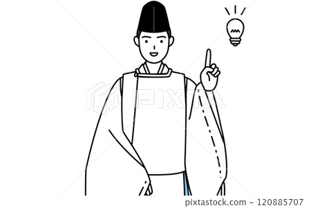 提出這個想法的神社的祭司，身穿烏賊和卡里吉 120885707