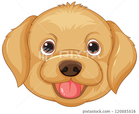 Happy Golden Retriever Illustration 120885816