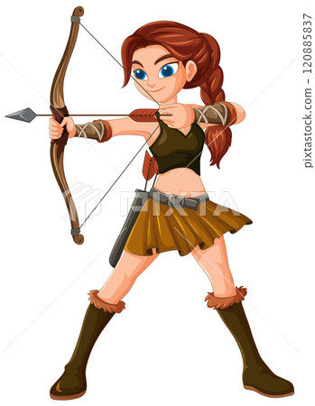 Female Archer in Action 120885837