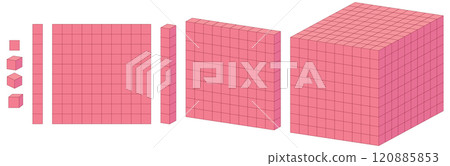 Mathematical Blocks and Cubes Illustration 120885853
