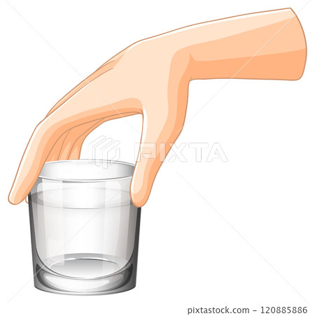 Hand Holding a Glass Cup Hand Holding a Glass Cup 120885886