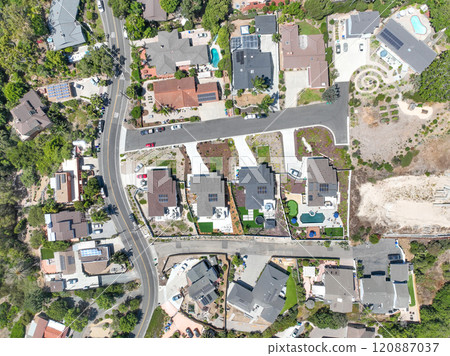Aerial view of houses in Oceanside town in San Diego, California. USA Aerial view of houses in Oceanside town in San Diego, California. USA 120887037