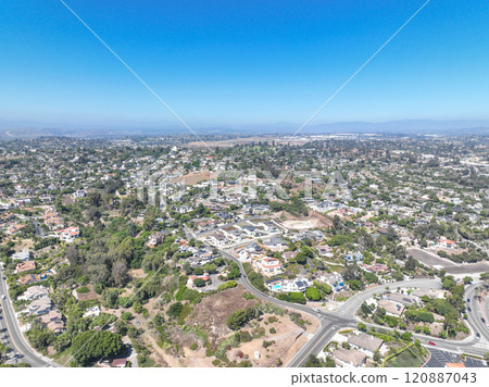 Aerial view of houses in Oceanside town in San Diego, California. USA Aerial view of houses in Oceanside town in San Diego, California. USA 120887043