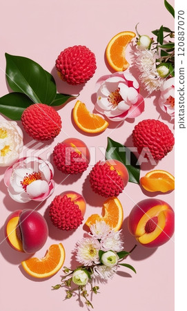 各種水果和鮮花 120887070