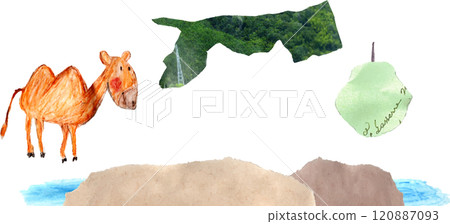 A collage of Tottori Prefecture's local specialties - map set A collage of Tottori Prefecture's local specialties - map set 120887093