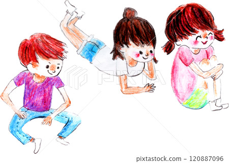 Watching TV while playing around at home Watching TV while playing around at home 120887096