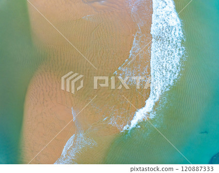 Amazing sea surface in summer season seascape background,Nature waves sea beach background,High angle view waves seascape nature view,Wide angle drone shot Top view Amazing sea surface in summer season seascape background,Nature waves sea beach background,High angle view waves seascape nature view,Wide angle drone shot Top view 120887333