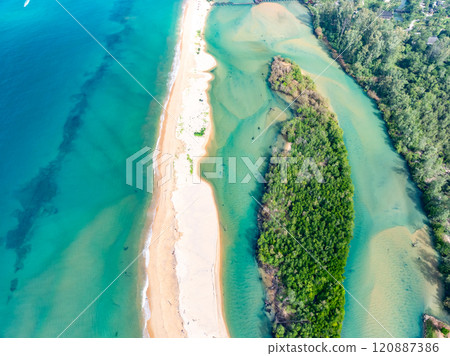 Amazing sea surface in summer season background,Nature waves sea beach background,High angle view waves seascape nature view,Wide angle drone shot,Top view beach sand Amazing sea surface in summer season background,Nature waves sea beach background,High angle view waves seascape nature view,Wide angle drone shot,Top view beach sand 120887386