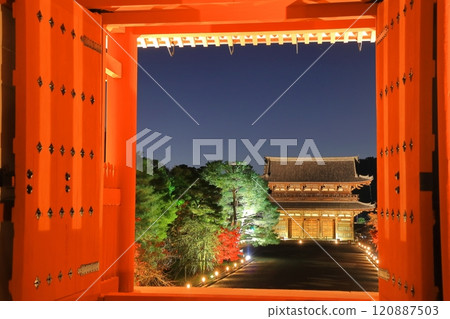 [京都府] 仁和寺秋葉彩燈（中文、仁王門） 120887503