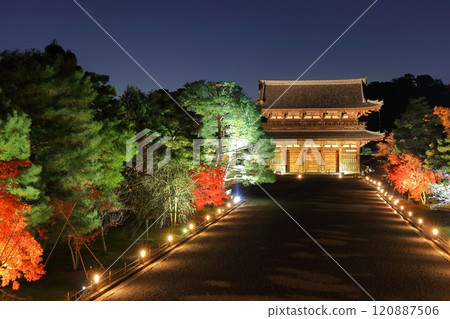 [Kyoto Prefecture] Autumn leaves illumination at Ninnaji Temple (Niomon Gate) 120887506