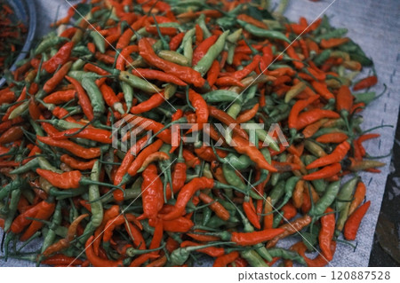 Red and green peppers Red and green peppers 120887528