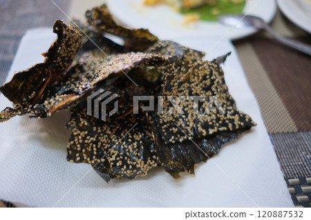 Lao cuisine: River seaweed Lao cuisine: River seaweed 120887532