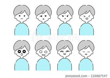 Boy's facial expression set 120887547