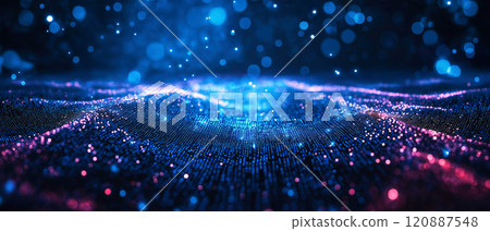 A fantastic digital wave pattern created by light 120887548