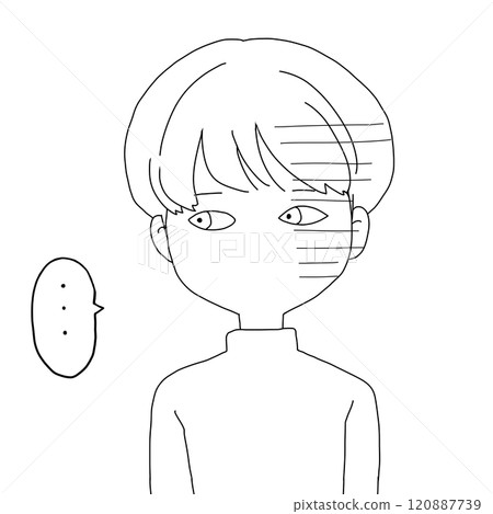 Man looking with contempt, speech bubble Man looking with contempt, speech bubble 120887739
