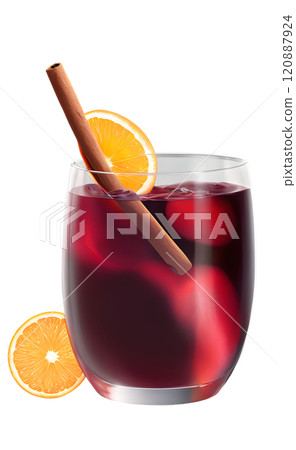 Celebrate the vibrant flavors of autumn with a refreshing orange and cinnamon beverage in a stylish glass. Generative AI 120887924