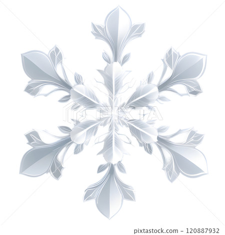 Intricate floral snowflake design bringing a touch of elegance to winter's canvas with delicate petals. Generative AI 120887932