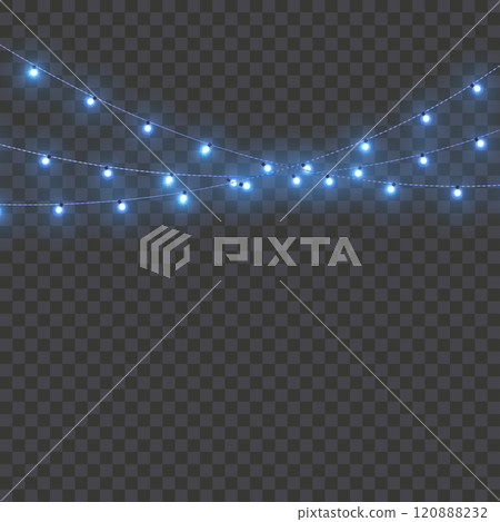 Christmas Tree Decorations with Lights, Gifts, Ornaments, and Winter Joy Vector 120888232