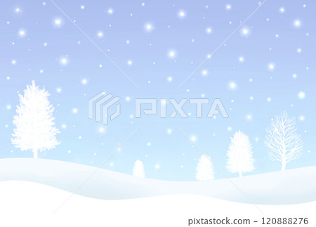 Winter landscape, snow scene 120888276