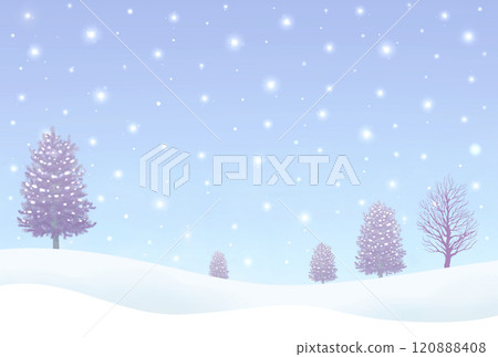 Winter landscape, snow scene 120888408