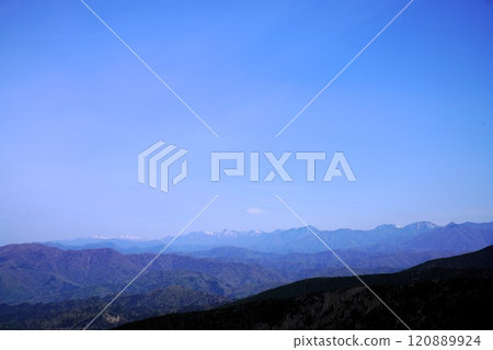 View of the Hidaka Mountains from the Mt. Apoi hiking trail View of the Hidaka Mountains from the Mt. Apoi hiking trail 120889924