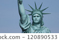 位於青森縣奧入瀨町伊町公園的日本最高自由女神像的臉部特寫照片 120890533