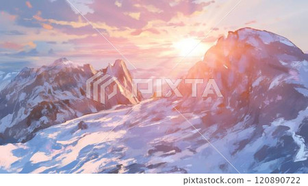 [風景/壁紙] 日出時的雪山 120890722