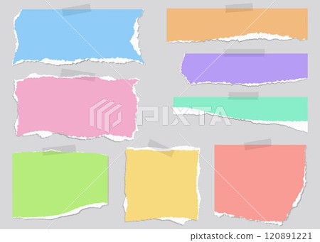 一套撕碎的紙背景材料,膠帶紙 一套撕碎的紙背景材料,膠帶紙 120891221