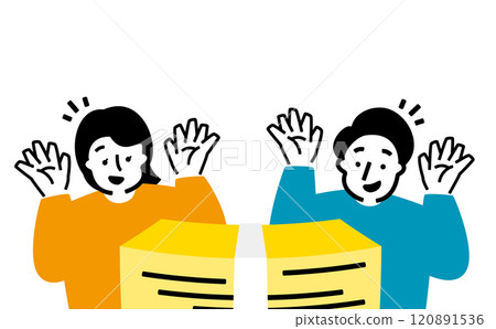 一對夫婦樂於透過投資高股息股票獲得高收入並成為FIRE_一疊鈔票賺錢的插畫 120891536